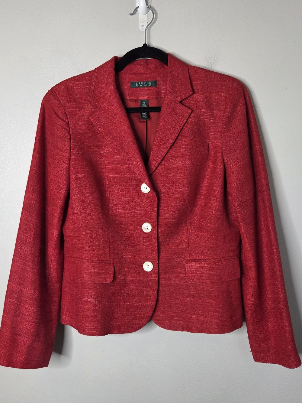 Lauren Ralph Lauren Silk Red Tailored Women's Blazer